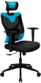 Кресло игровое Aerocool Guardian, экокожа/сетка, до 150кг, мультиблок, регулируемые 2D подлокотники, черный/голубой