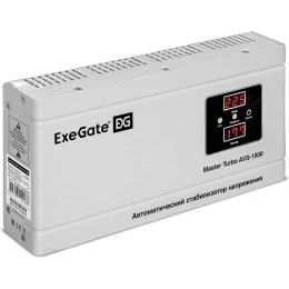 Стабилизатор напряжения ExeGate Master Turbo AVS-1000 1000ВА, 100-265В, цифр. индикация вход вых. напряжения, 220В-8%, КПД 98%, 5 уровней защиты, задержка, усил 291745