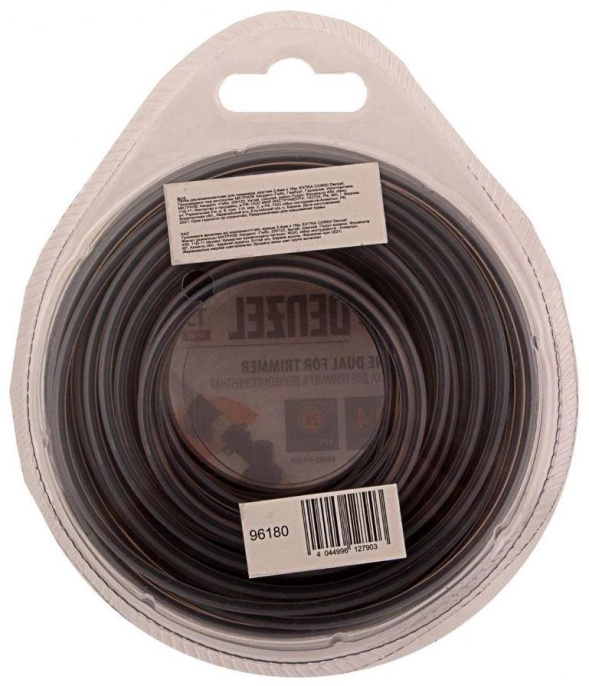 Леска для садовых триммеров DENZEL 96180,  2.4мм, 15м