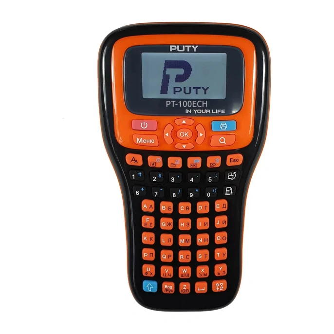Принтер для печати наклеек Puty PT-100ECH ручной рус/англ печатает только на лентах Vell CH (аналог Brother PT E110, PT H110, Dymo D210) 1350565