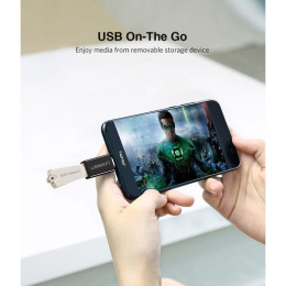 Переходник UGREEN US173-30155, Type C (M) to USB-A 3.0 (F), OTG, скорость до 5 Гбит/с, пластиковый, White