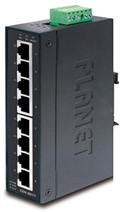 Коммутатор для монтажа в DIN рейку ISW-801T IP30 Slim Type 8-Port Industrial Fast Ethernet Switch -40 to 75 degree C