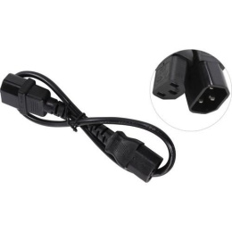 Кабель питания ExeGate Power EC-0.5P-C13->C14/3x0.5Cu (C13->C14, VDE-250V-3*0.5mm2, медь, черный, 6A, 0.5м) EP280619RUS