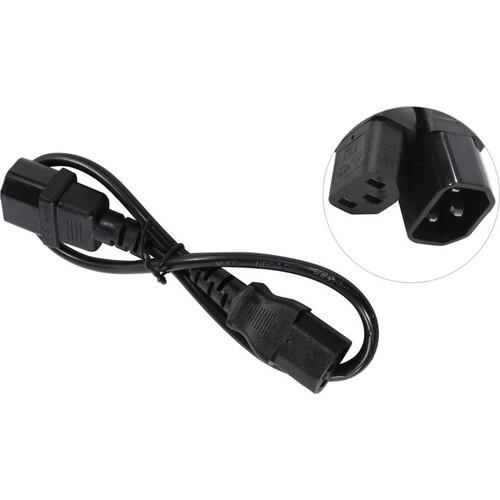 Кабель питания ExeGate Power EC-0.5P-C13->C14/3x0.5Cu (C13->C14, VDE-250V-3*0.5mm2, медь, черный, 6A, 0.5м) EP280619RUS