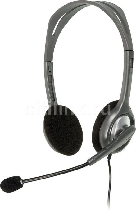 Наушники с микрофоном Logitech H110 темно-серый 1.8м накладные оголовье 981-000472
