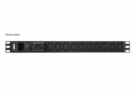 ATEN PE0218SG-AT-G Устройство распределения питания, без управления, 16A, 3.84kW, 18 портов, 1 банк, без IP доступа, ввод C20, 17*C13+C19;без шнуров