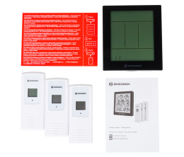 Метеостанция Bresser Temeo Hygro Quadro Prestige с тремя датчиками, серая 78586