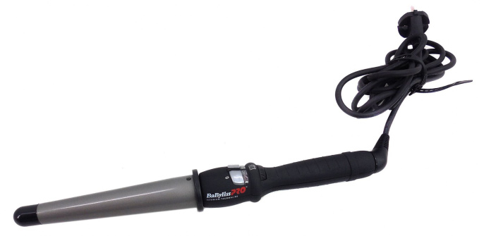 Плойка Babyliss Pro BAB2281TTE конусная, 65 Вт, турмалин/титан, диаметр: 19-32 мм, рабочая температура: 110-190 °С, 25 режимов, механический терморегулятор, автоотключение: через 72 минуты, длина шнура: 2.7 м, комплектация: термоперчатка, термочехол, цве