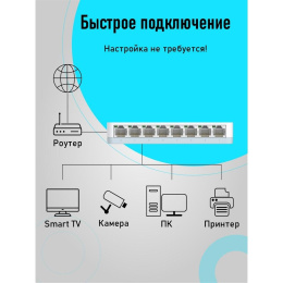 D-Link DES-1008C/C1A Неуправляемый коммутатор с 8 портами 10/100Base-TX