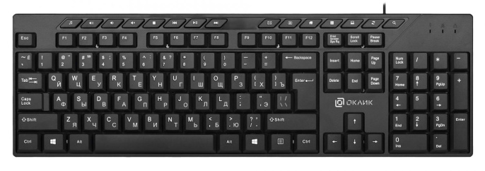Клавиатура Oklick 125M, USB, мембранная, черный [1678108]