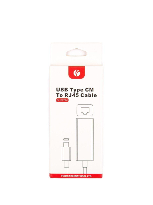 Кабель-переходник USB 3.1 Type-C -- RJ-45 1000Mbps Ethernet, Aluminum Shell, 0.15м VCOM DU320M