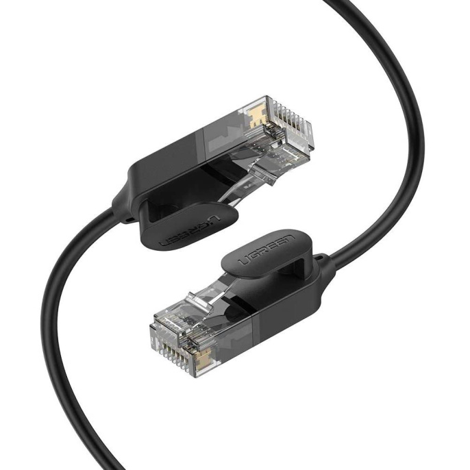 Кабель UGREEN NW122 (70334) CAT 6A Pure Copper Ethernet Cable. Диаметр 2.8. Длина: 2м. Цвет: черный