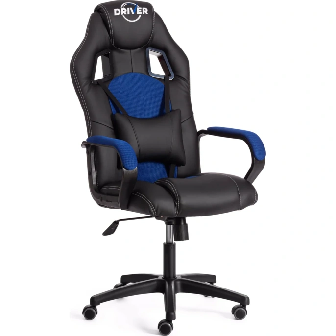 Кресло Tetchair driver 22 кожзаменитель/ткань, черный/синий 36-6/tw-10 19300
