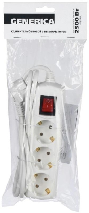 Сетевой удлинитель IEK У03В, 1.5м, белый [wyp10-10-03-d15-zk-g]