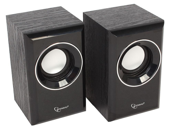 Акустич. система 2.0 Gembird SPK-204, МДФ, черный, 6 Вт, регулятор громкости, USB-питание
