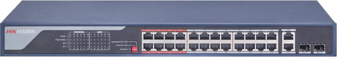 Коммутатор Hikvision DS-3E0326P-E C L2 24x100Мбит/с 2x1Гбит/с 2SFP 24PoE 370W неуправляемый