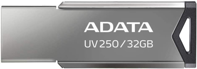Флешка USB A-Data UV250 32ГБ, USB2.0, серебристый [auv250-32g-rbk]