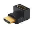 Адаптер CABLETIME CP44U (CT-AV599-HA11-GB) HDMI Male/Female, 90Degree(B/B), позолоченный, черный 4K/1080P