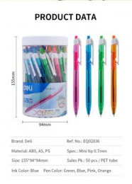 Ручка шариков. автоматическая Deli X-tream EQ02836-1 ассорти d 0.7мм син. черн. линия 0.4мм