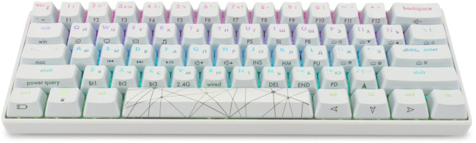 Клавиатура GMNG GG-KB505XW, беспроводная, USB, Bluetooth/Радиоканал,  механическая, белый [1910522]
