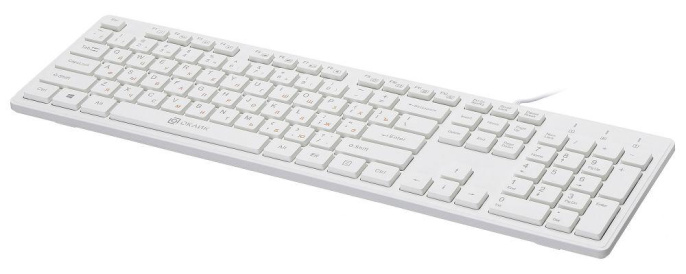 Клавиатура Оклик 500M белый USB slim Multimedia (1061586) кабель 1.5м