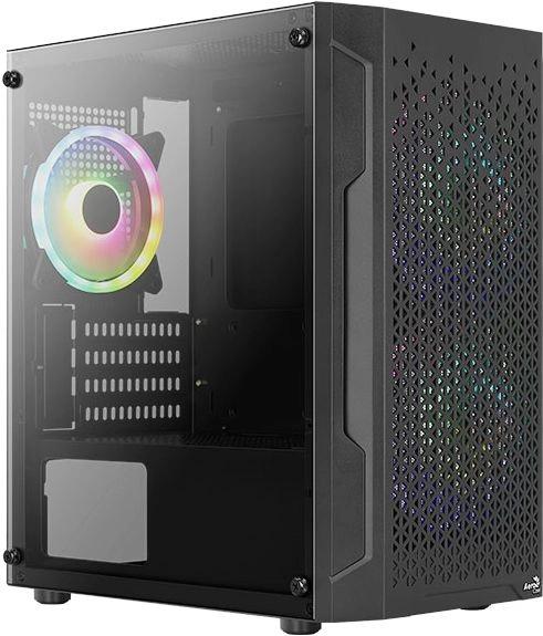 Корпус mATX Aerocool Trinity Mini-G-BK v2, Mini-Tower, без БП, черный [accs-pv32033.11]