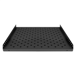 Полка стационарная 19" ExeGate ECSF-FS800-B перфорированная, глубина 475мм, крепление 19" 1U, для напольных шкафов и стоек глубиной 800мм/1000мм, нагрузка до 100кг, цвет черный RAL 9004 EX301333RUS