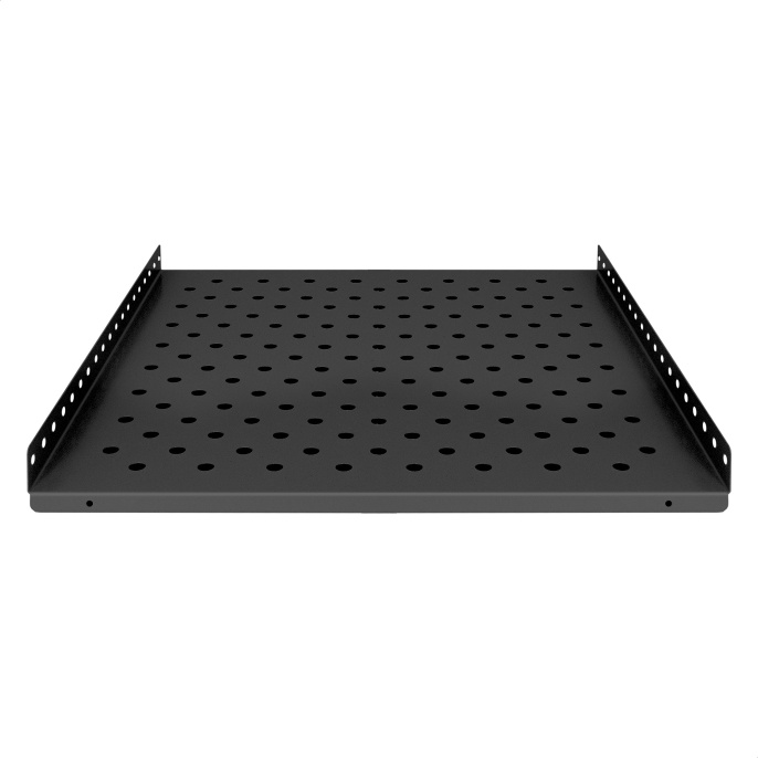 Полка стационарная 19" ExeGate ECSF-FS800-B перфорированная, глубина 475мм, крепление 19" 1U, для напольных шкафов и стоек глубиной 800мм/1000мм, нагрузка до 100кг, цвет черный RAL 9004 EX301333RUS