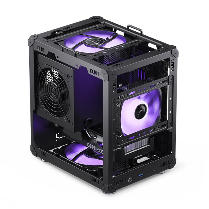 Корпус без блока питания Case JONSBO C6 Handle, Mini-Tower, no fan, 1xUSB-A 3.0 + 1xUSB-C 3.1, mATX, mITX Black (C6 Handle Black)