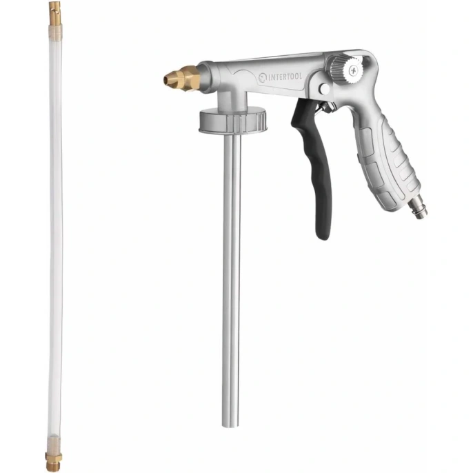 Пневматический пистолет под гравитекс с гибкой насадкой INTERTOOL PT-0703