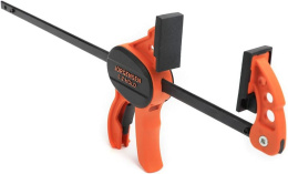 Струбцина Pony Jorgensen 33804 быстрозажимная, тип зажима: рычажный/пружинный, материал рукоятки: пластик, материал губок: пластик, максимальное раскрытие: 100 мм, усилие зажима: 22 кг (Pony 33804)