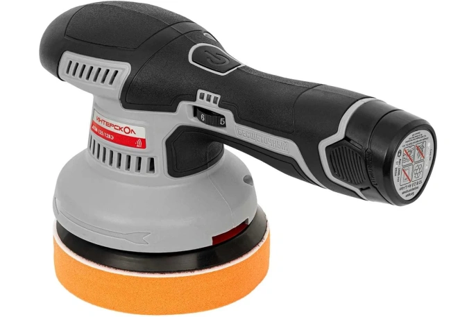 Аккуммуляторная полировальная машина Интерскол АПМ-125/12ВЭ Li-ion АПИ картон, 2 аккум. 2,0Ач, ЗУ 788.2.2.70