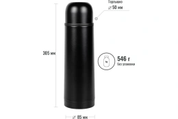Термос Relaxika 101 1 л, оружейный черный, без лого R101.1000.2NL