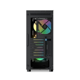 Корпус SAMA S40 Black (S40-BKAPA4X1-GL) (материал: сталь SPCC, окно: закалённое стекло, 1xUSB-C, 2xUSB3.0, Audio, без БП, 3x3.5” и 3x2.5”/3.5″, 7 слотов расширения, ATX, длина видеокарты: 415 мм, высота кулера: 164 мм, воздушное охлаждение: сверху 3х120мм