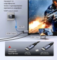 Кабель Ugreen CM675 HDMI - USB Type-C 55330 (2 м, черный) кабель HDMI/USB 2.0 Type-C, черный, длина 2 м