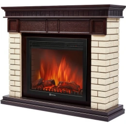 Портал Firelight Bricks 30 камень бежевый, шпон темный дуб НС-1202851