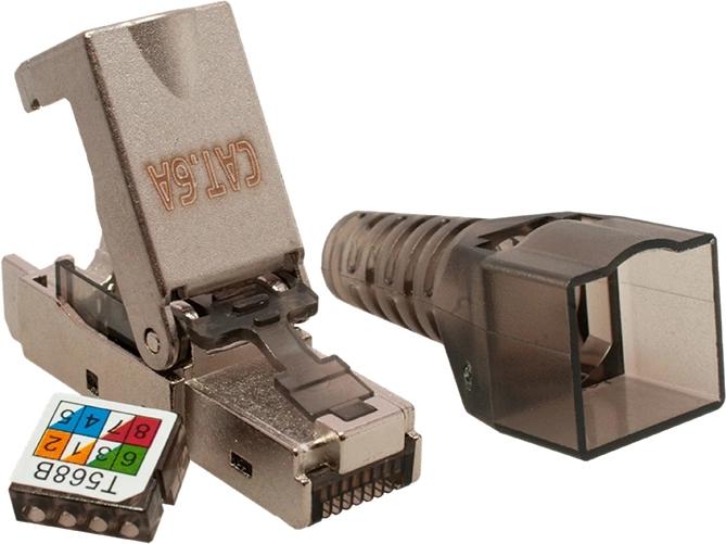Коннектор SUPRLAN 10-0240-1 STP кат.6A RJ45 серый