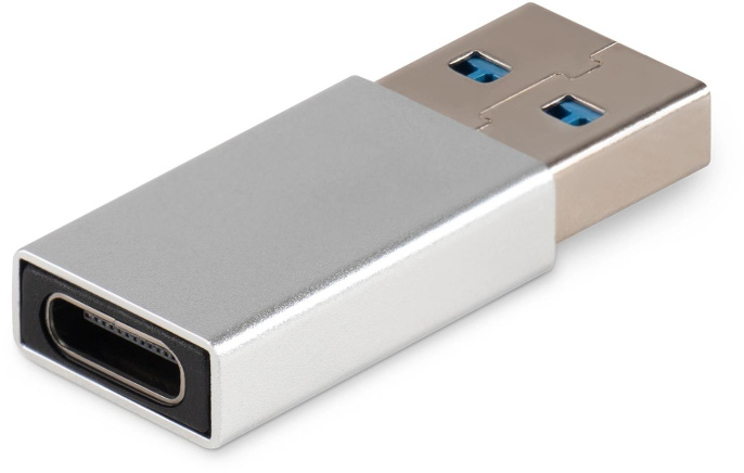 Адаптер Buro USB A m - USB Type-C f , серебристый [bu-usb2-am-cf]