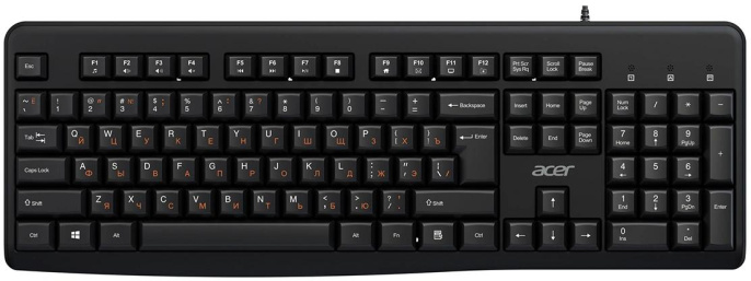 Клавиатура Acer OKW500, USB, мембранная,  черный [zl.kbdee.01t]