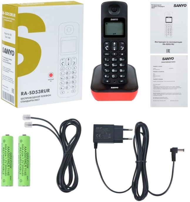 Радиотелефон Sanyo RA-SD53RUR, красный и черный