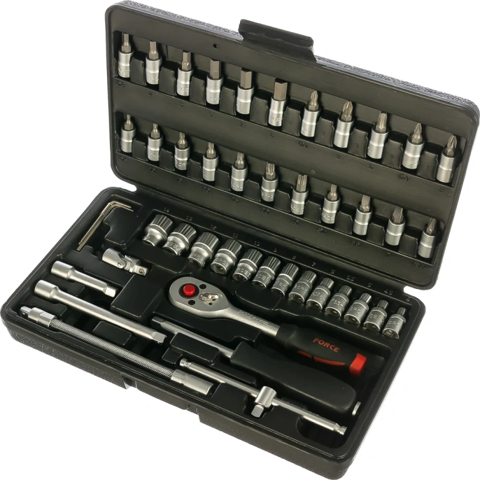 Набор инструмента FORCE 6 граней, Super Lock, 1/4, 46 предметов 2462-7