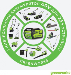 Аккумуляторный снегоуборщик GreenWorks GD40SSK4 40V 2600807UB