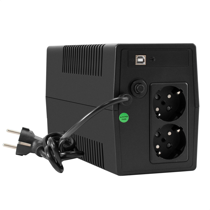 ИБП ExeGate Power NB-500.LED.AVR.2SH.USB (500VA/300W, LED, AVR, 2*EU/Тип F(Schuko), USB, батарея 12V 4.5Ah, Black) EX299481RUS