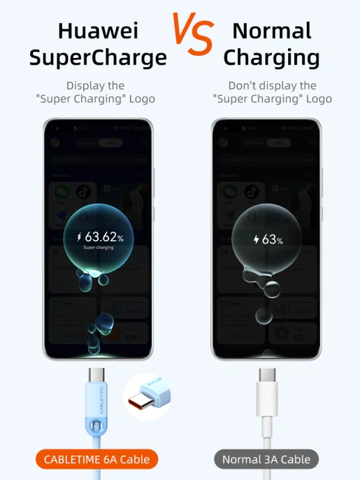 Кабель USB A CABLETIME CAP1H (CT-AMCM6A-PBW1) 1 м, черный, USB-A на USB-C для быстрой зарядки смартфонов