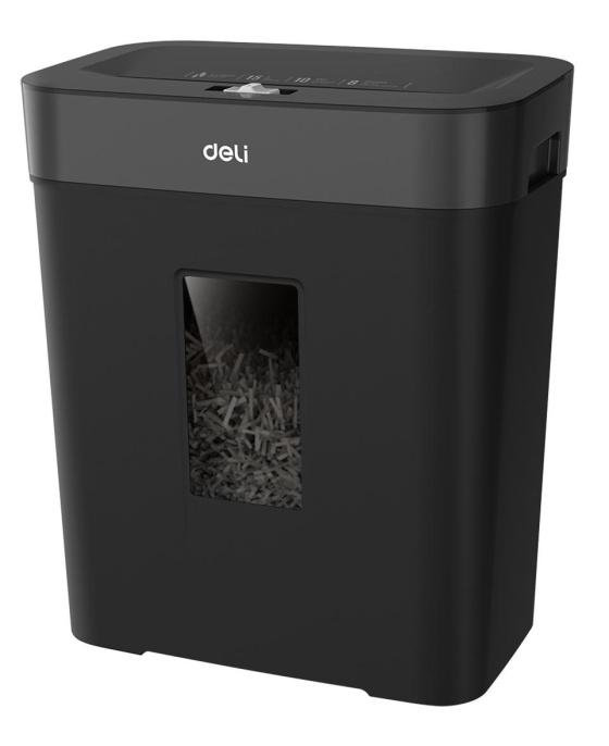 Уничтожитель бумаг Deli ET023,  с автоподачей,  P-4,  4х25 мм, 8 лист. одновременно, 15л