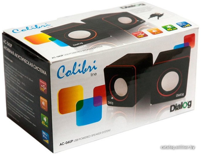 Акустическая система Dialog AC-04UP BLACK-ORANGE 2.0, 6W RMS