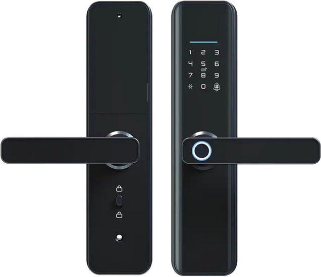 Умный дверной замок roome Tuya Digital Fingerprint Lock X6 Черный 50х72мм, врезной, с отпечатком пальца, работа с бесконтактной картой, панель/ручка из алюминиевого сплава, обработка черным