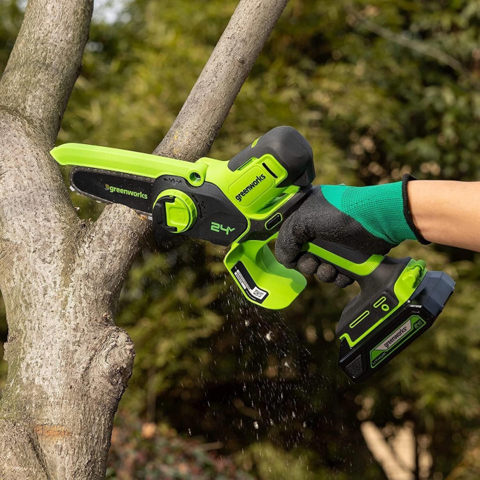 Цепная пила Greenworks G24MCS10 дл.шины:4" 10cm 1аккум. 2Ач ЗУ 2008207UA