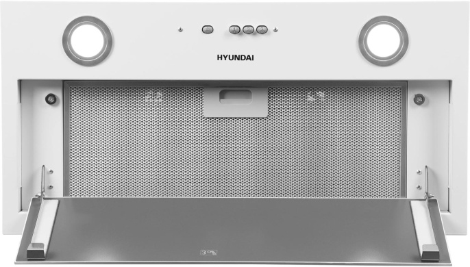 Вытяжка встраиваемая Hyundai HBB 6036 WG белый управление: кнопочное 1 мотор