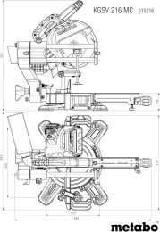 Торцовочная пила Metabo KGSV 216 MC 1500Вт 5300об/мин d 216мм